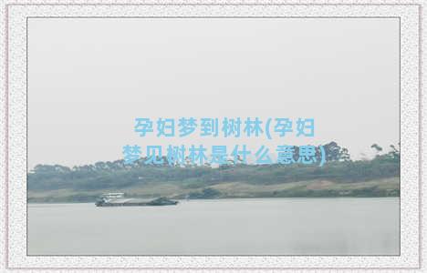 孕妇梦到树林(孕妇梦见树林是什么意思)