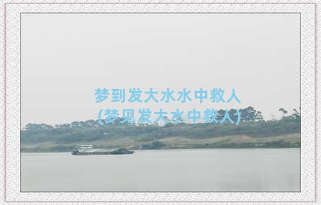 梦到发大水水中救人(梦见发大水中救人)