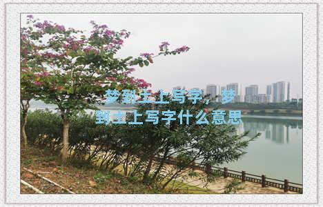 梦到土上写字，梦到土上写字什么意思