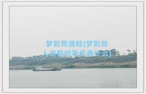 梦到雨滴鞋(梦到别人送鞋给我代表什么)